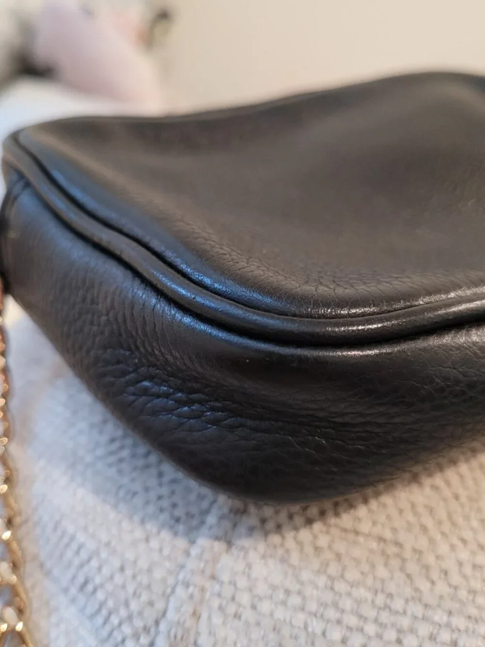 Michael Michael Kors Micro Crossbody Bag – Black Leather w/ Gold Hardware - Picture 9 of 9